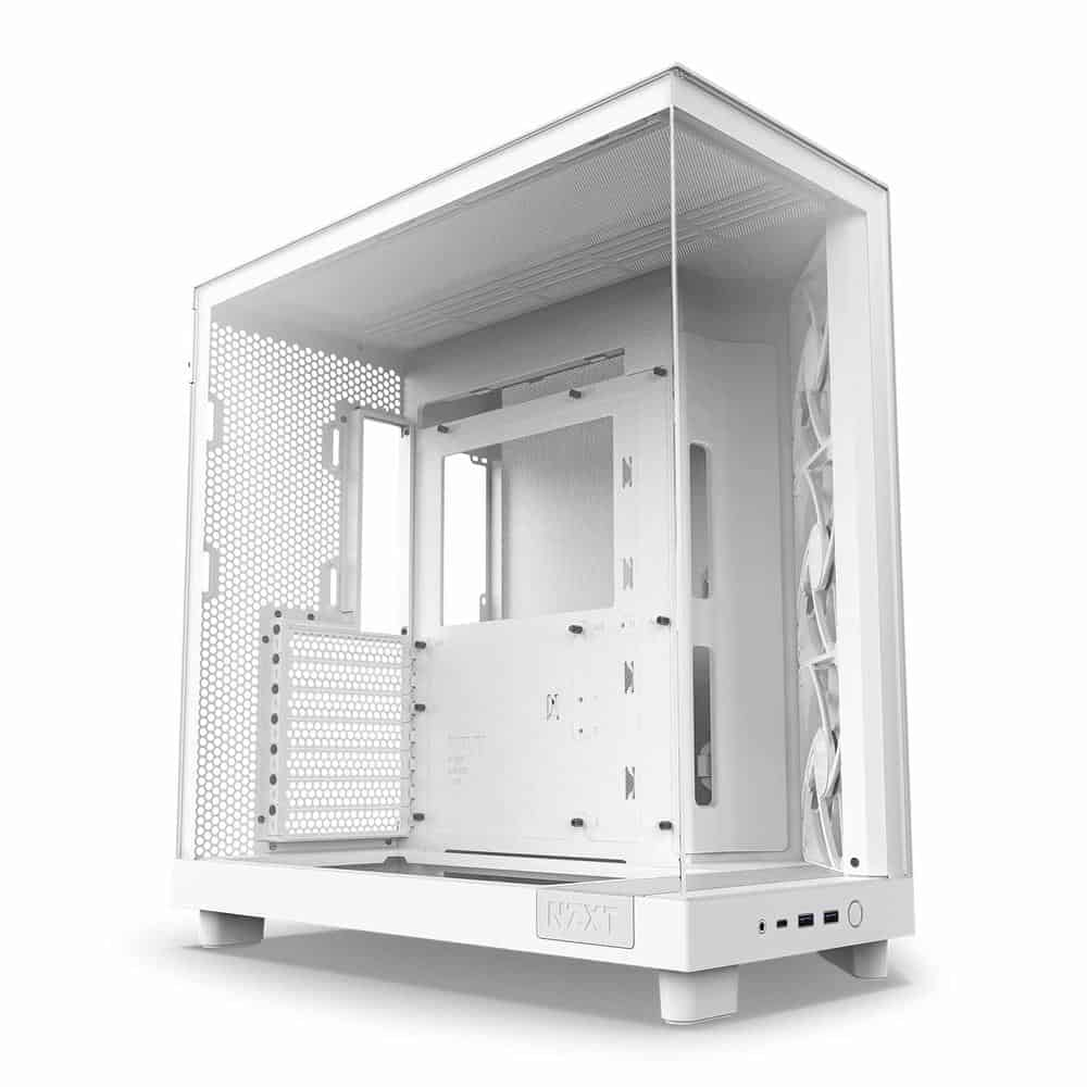 NZXT H6 Flow White Compact Dual-Chamber Tempered Glass PC Case